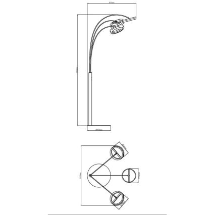 Globo - LED Stmievateľná dotyková stojacia lampa LED/48W/230V 3000/4000/6000K
