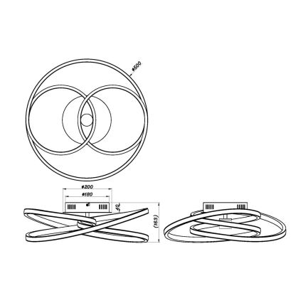 Globo - LED Prisadený luster LED/40W/230V 3000K zlatá/čierna