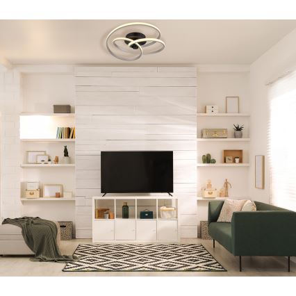 Globo - LED Prisadený luster LED/40W/230V 3000K matný chróm/čierna