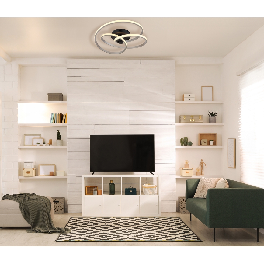 Globo - LED Prisadený luster LED/40W/230V 3000K matný chróm/čierna