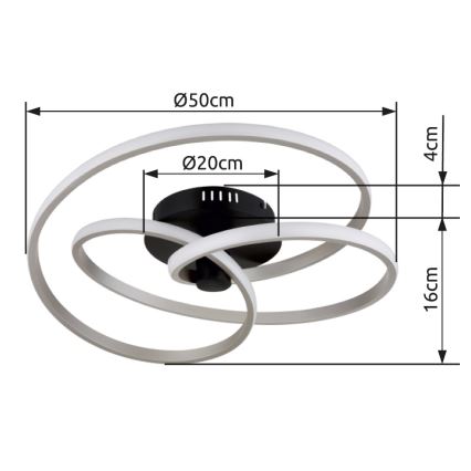 Globo - LED Prisadený luster LED/40W/230V 3000K matný chróm/čierna