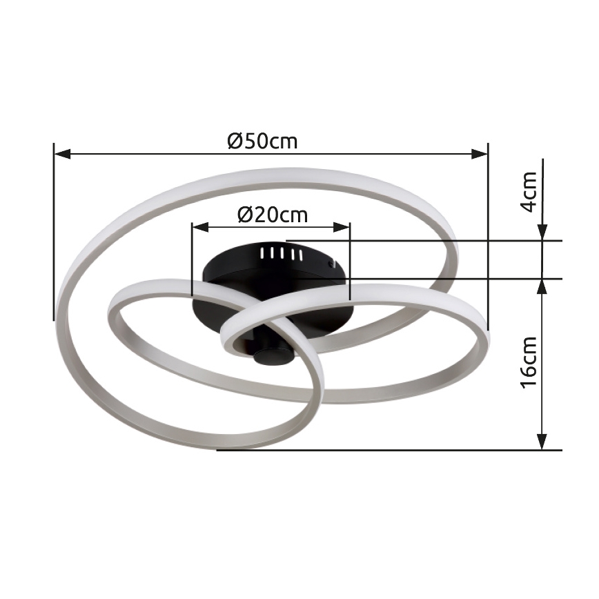 Globo - LED Prisadený luster LED/40W/230V 3000K matný chróm/čierna