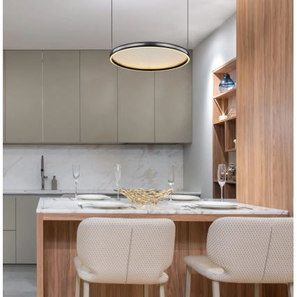 Globo - LED Stmievateľný luster na lanku LED/36W/230V 2700-6000K čierna + diaľkové ovládanie