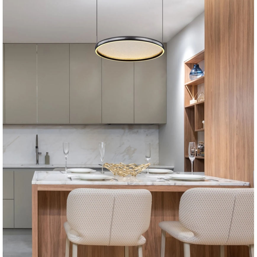 Globo - LED Stmievateľný luster na lanku LED/36W/230V 2700-6000K čierna + diaľkové ovládanie