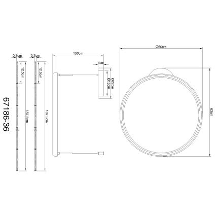 Globo - LED Stmievateľný luster na lanku LED/36W/230V 2700-6000K čierna + diaľkové ovládanie
