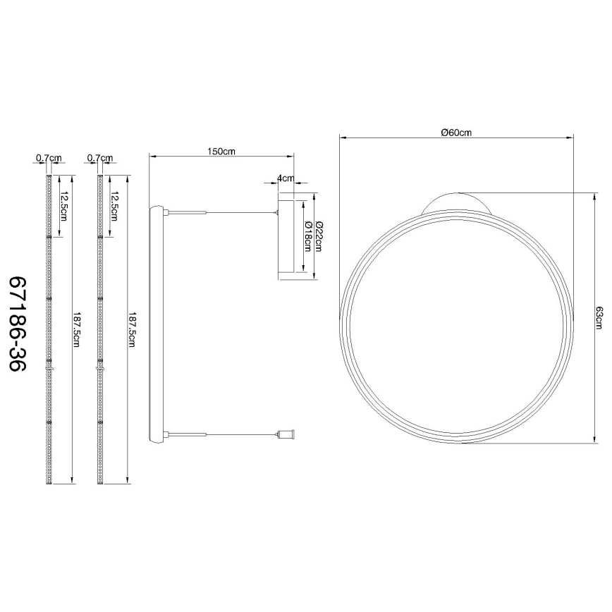 Globo - LED Stmievateľný luster na lanku LED/36W/230V 2700-6000K čierna + diaľkové ovládanie