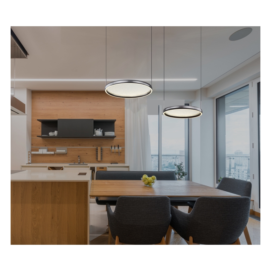 Globo - LED Stmievateľný luster na lanku LED/50W/230V 2700-6000K čierna + diaľkové ovládanie