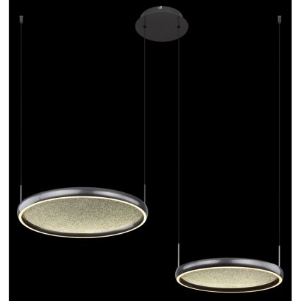 Globo - LED Stmievateľný luster na lanku LED/50W/230V 2700-6000K čierna + diaľkové ovládanie