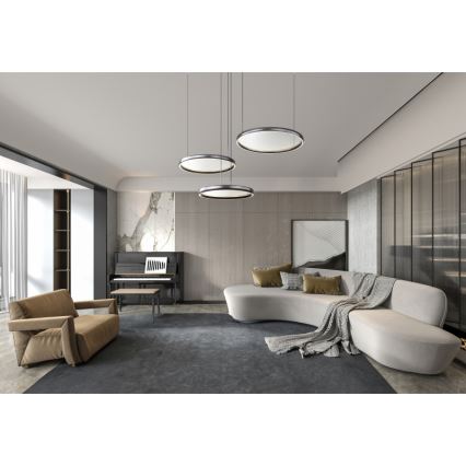 Globo - LED Stmievateľný luster na lanku LED/55W/230V 2700-6000K čierna + diaľkové ovládanie