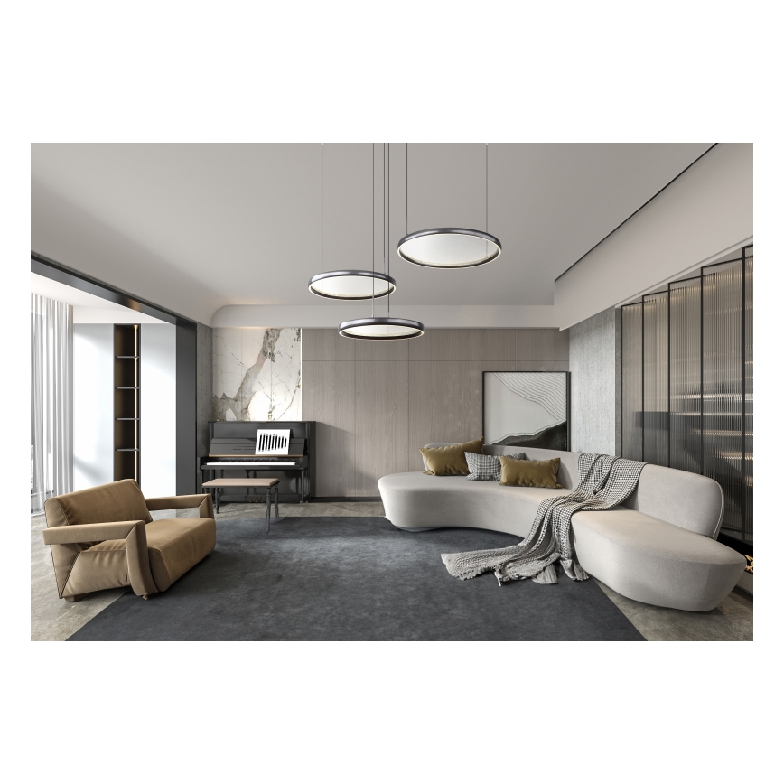 Globo - LED Stmievateľný luster na lanku LED/55W/230V 2700-6000K čierna + diaľkové ovládanie