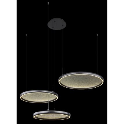Globo - LED Stmievateľný luster na lanku LED/55W/230V 2700-6000K čierna + diaľkové ovládanie