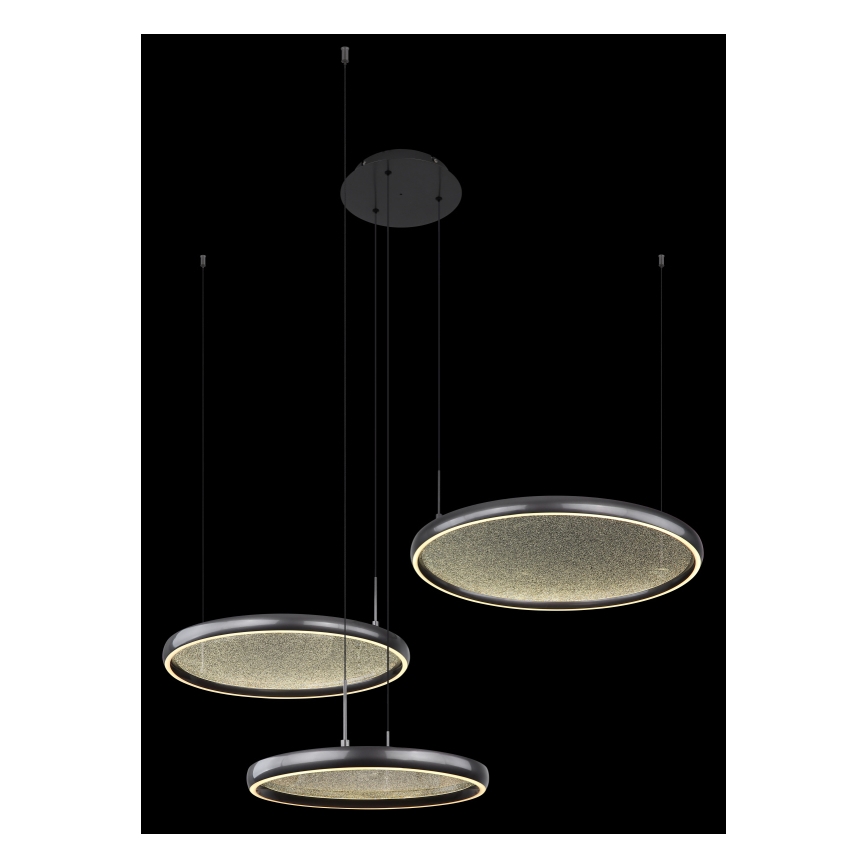 Globo - LED Stmievateľný luster na lanku LED/55W/230V 2700-6000K čierna + diaľkové ovládanie