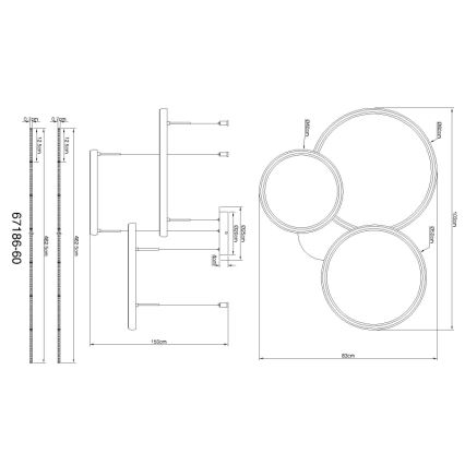 Globo - LED Stmievateľný luster na lanku LED/55W/230V 2700-6000K čierna + diaľkové ovládanie
