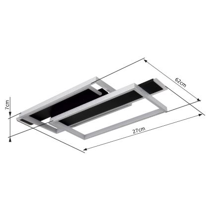 Globo - LED Stropné svietidlo LED/40W/230V 62x27 cm matný chróm/čierna
