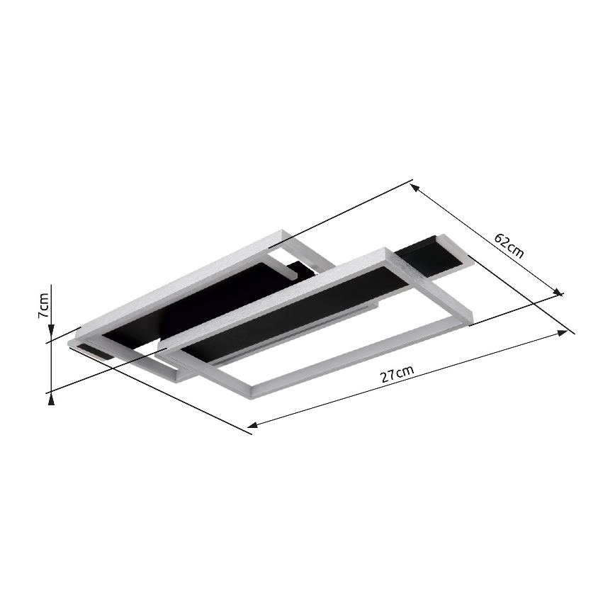 Globo - LED Stropné svietidlo LED/40W/230V 62x27 cm matný chróm/čierna