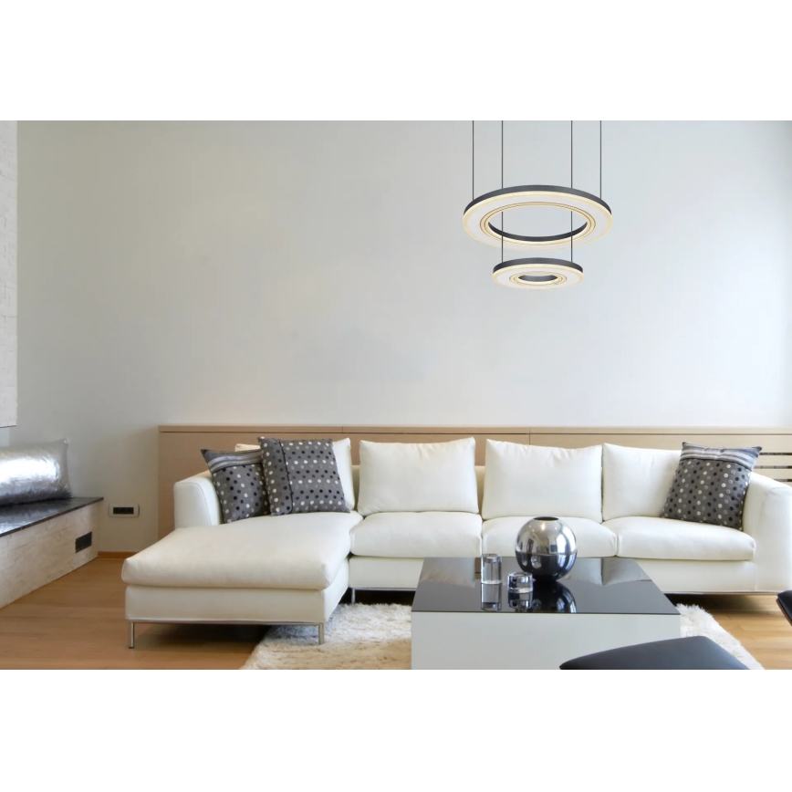 Globo - LED Stmievateľný luster na lanku LED/50W/230V 2700-6000K pr. 50 cm čierna + diaľkové ovládanie