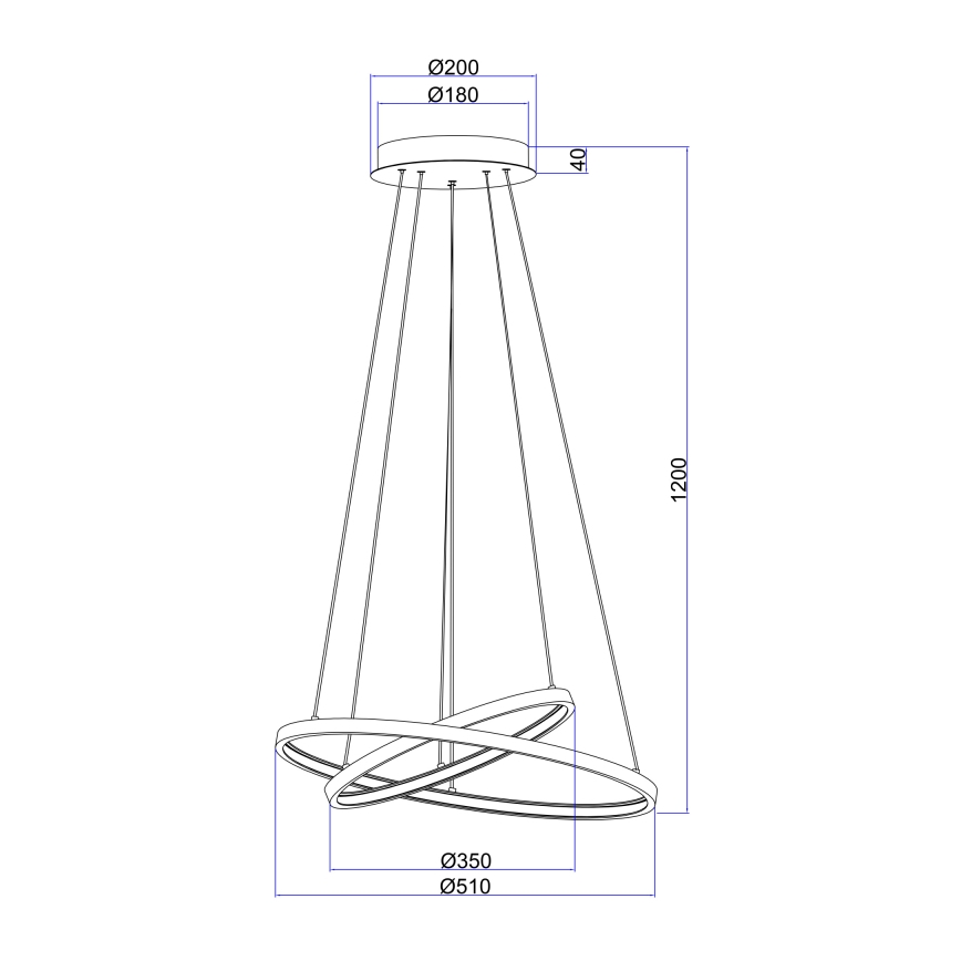 Globo - LED Stmievateľný luster na lanku 2xLED/21W/230V