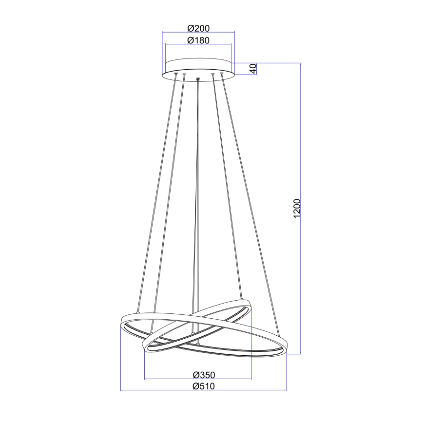 Globo - LED Stmievateľný luster na lanku 2xLED/21W/230V