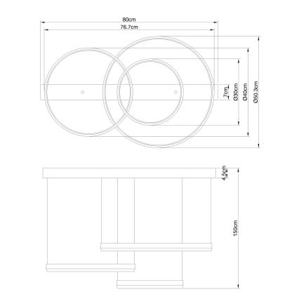 Globo - LED Stmievateľný luster na lanku LED/55W/230V 2700-6000K + diaľkové ovládanie