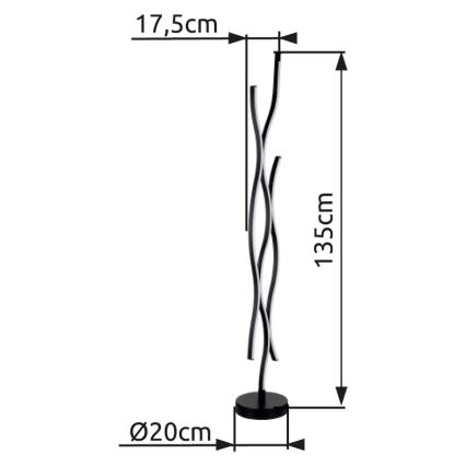 Globo - LED Stojacia lampa LED/28W/230V 3000K čierna