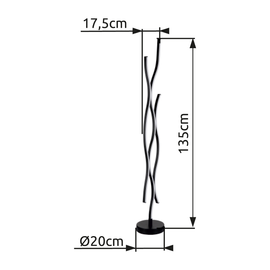 Globo - LED Stojacia lampa LED/28W/230V 3000K čierna