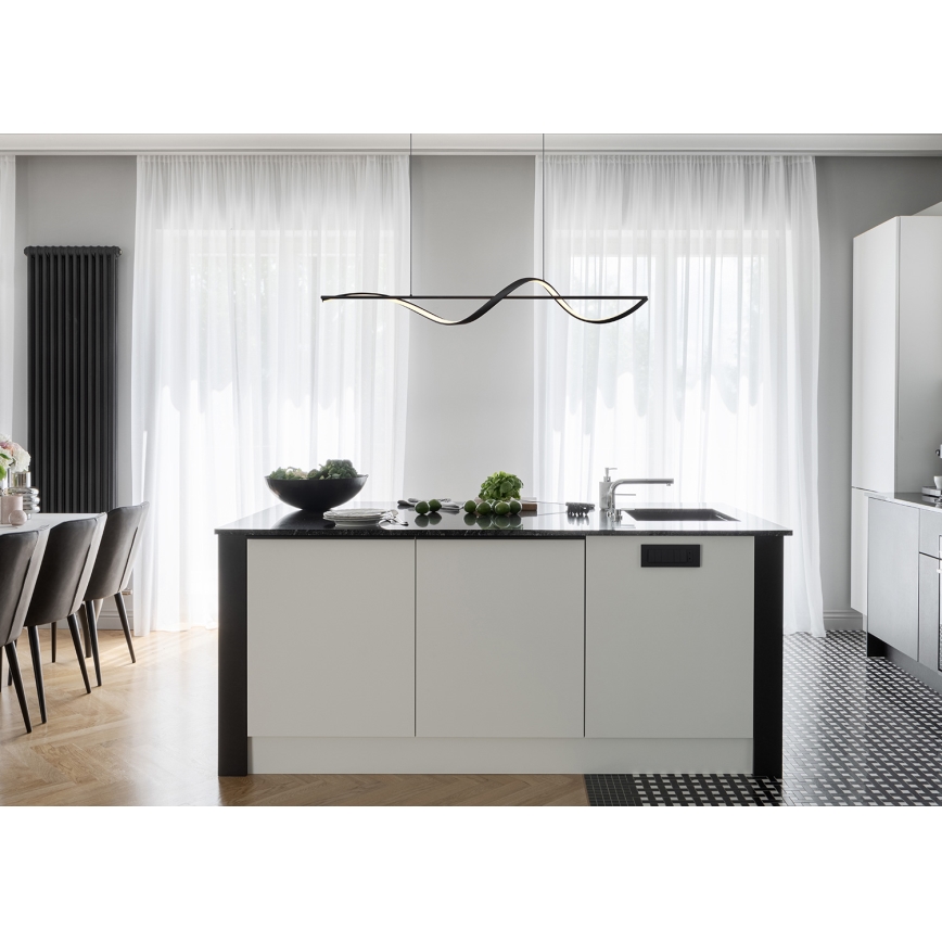 Globo - LED Luster na lanku LED/24W/230V 3000K čierna