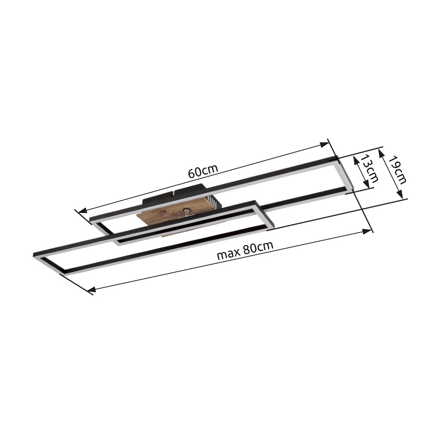 Globo - LED Stropné svietidlo LED/30W/230V 3000K 60x80 cm čierna