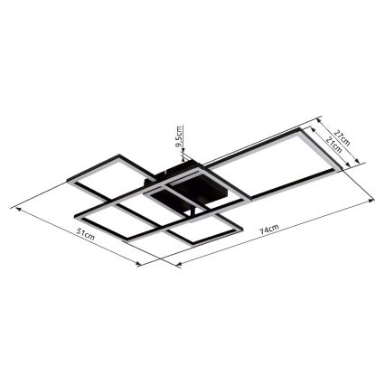 Globo - LED Stmievateľné stropné svietidlo LED/40W/230V 2700-6500K 51x74 cm Wi-Fi Tuya + diaľkové ovládanie