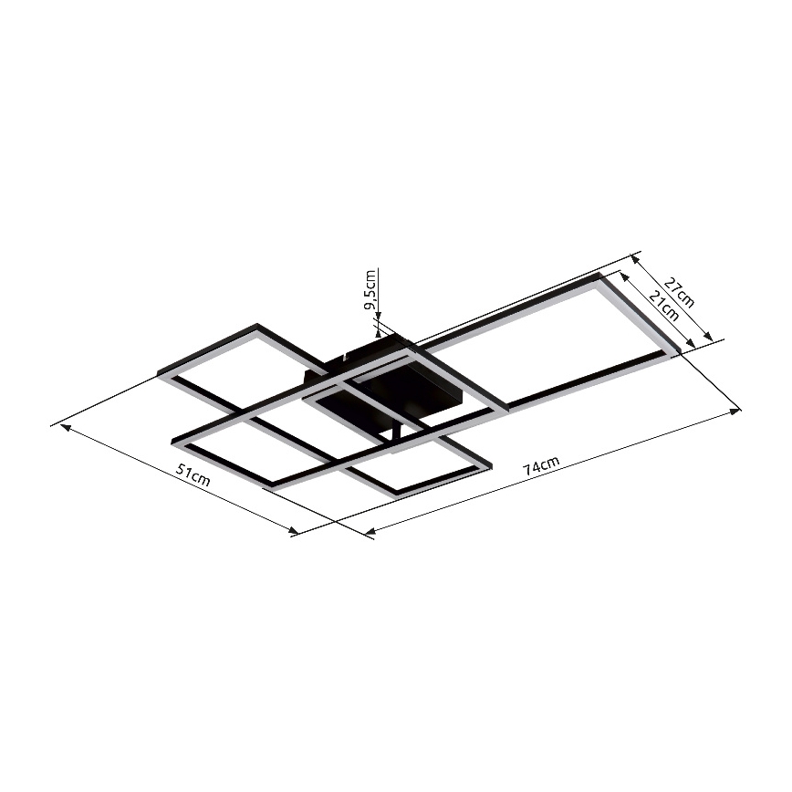 Globo - LED Stmievateľné stropné svietidlo LED/40W/230V 2700-6500K 51x74 cm Wi-Fi Tuya + diaľkové ovládanie