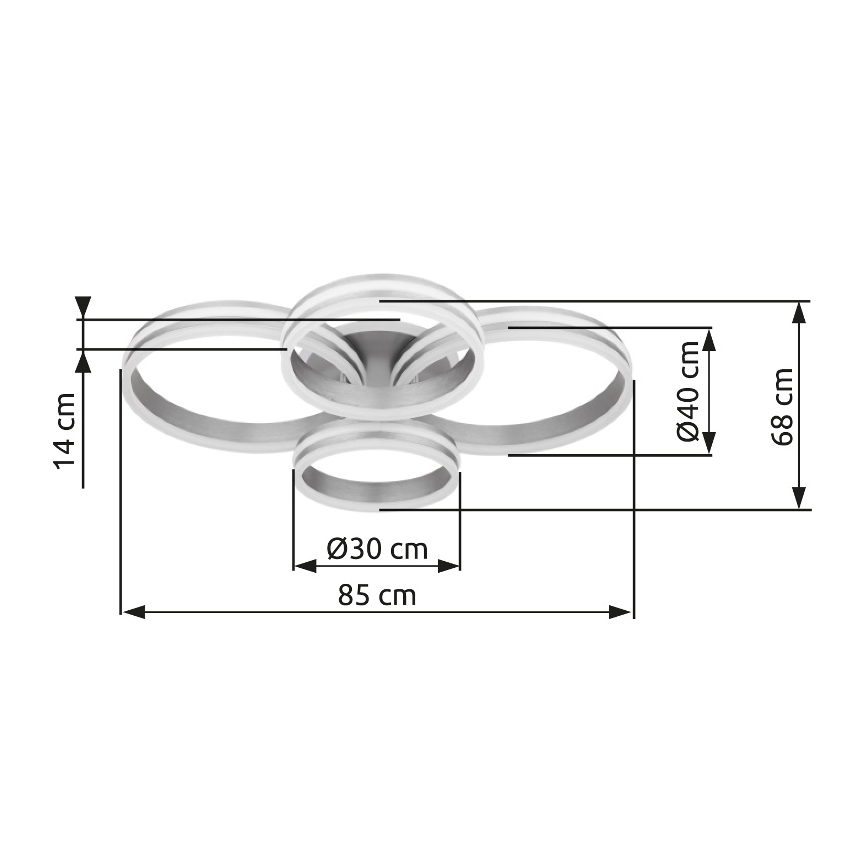 Globo - LED Stmievateľné stropné svietidlo LED/90W/230V 2700-6000K 68x85 cm + diaľkové ovládanie