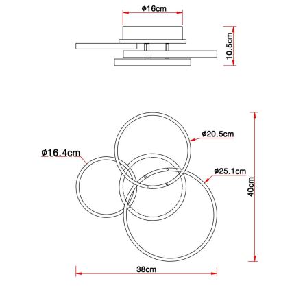 Globo - LED Prisadený luster LED/30W/230V