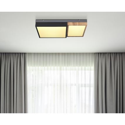 Globo 67286-30 - LED stropné svietidlo GUNDI LED/30W/230V 35x65 cm hnedá/čierna
