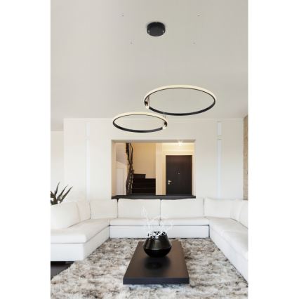 Globo - LED Stmievateľný luster na lanku LED/55W/230V 2700-6000K čierna + diaľkové ovládanie