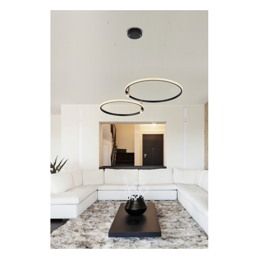 Globo - LED Stmievateľný luster na lanku LED/55W/230V 2700-6000K čierna + diaľkové ovládanie