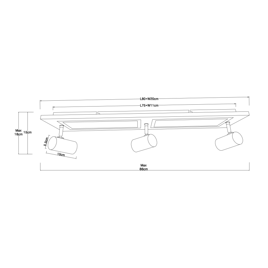 Globo - LED Bodové svietidlo LED/24W/230V + 3xGU10/5W