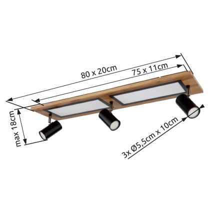 Globo - LED Bodové svietidlo LED/24W/230V + 3xGU10/5W