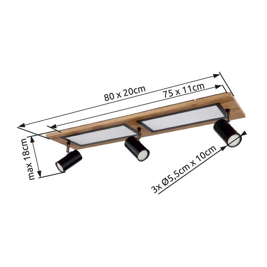 Globo - LED Bodové svietidlo LED/24W/230V + 3xGU10/5W
