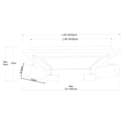 Globo - LED Bodové svietidlo 4xGU10/5W/230V + LED/24W/230V