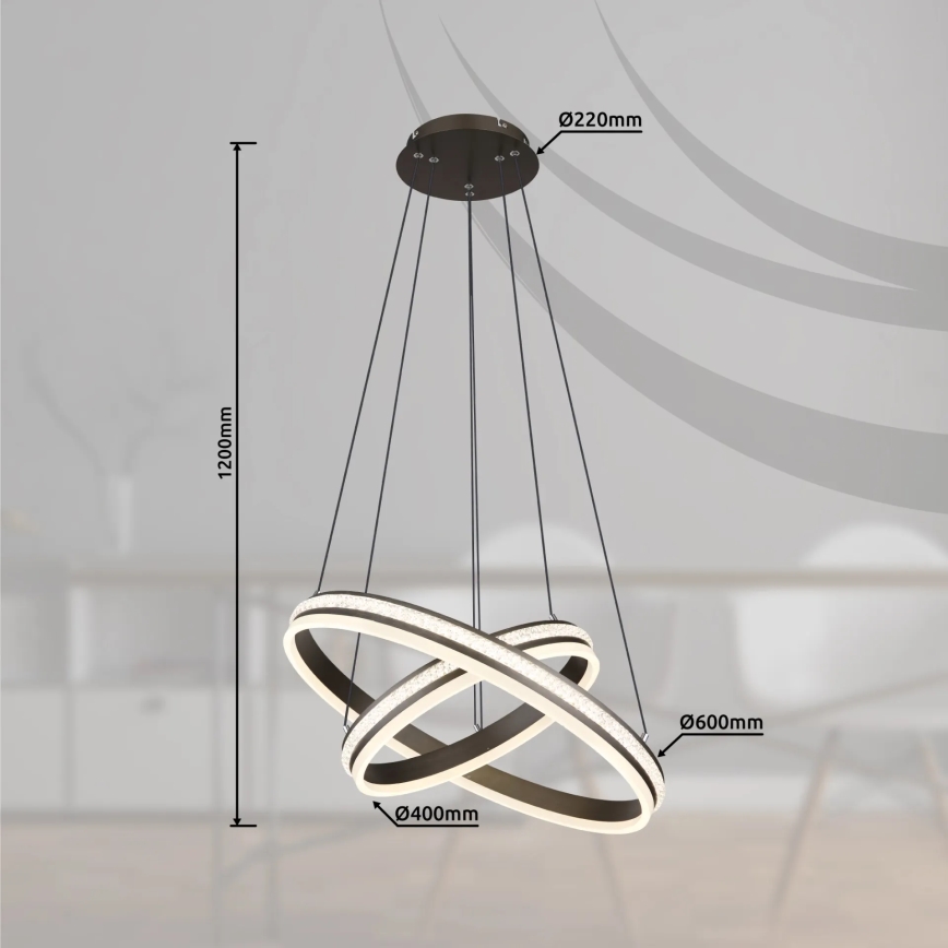 Globo - LED Stmievateľný luster na lanku LED/60W/230V 2700K-6000K + diaľkové ovládanie
