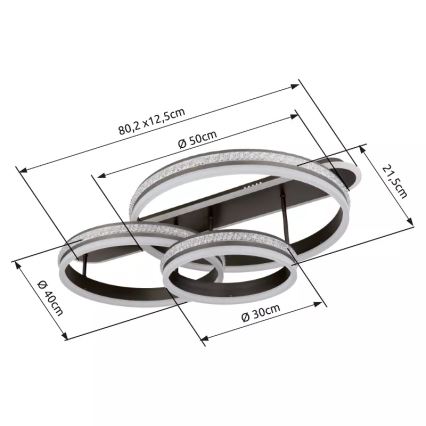 Globo - LED Stmievateľné stropné svietidlo LED/75W/230V 2700K-6000K + diaľkové ovládanie