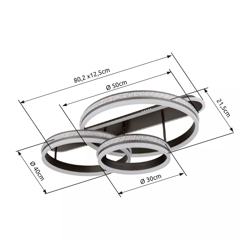 Globo - LED Stmievateľné stropné svietidlo LED/75W/230V 2700K-6000K + diaľkové ovládanie