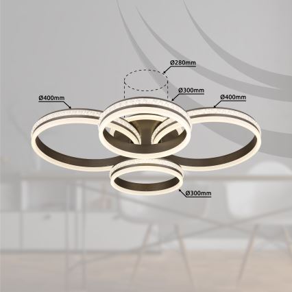 Globo - LED Stmievateľné stropné svietidlo LED/90W/230V 2700K-6000K + diaľkové ovládanie