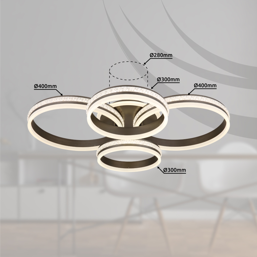 Globo - LED Stmievateľné stropné svietidlo LED/90W/230V 2700K-6000K + diaľkové ovládanie