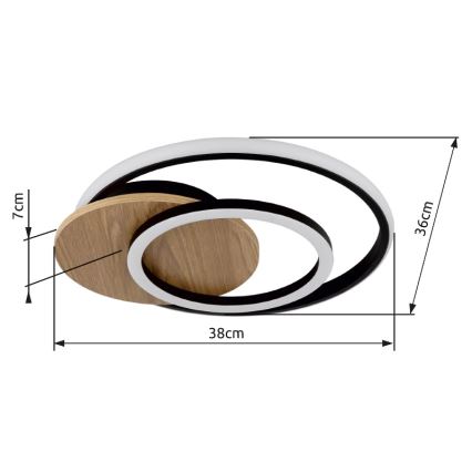Globo - LED Stropné svietidlo LED/24W/230V čierna