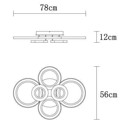 Globo - LED Stmievateľné stropné svietidlo LED/60W/230V 2700-6000K 56x78 cm antracit + diaľkové ovládanie