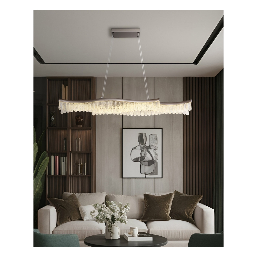 Globo - LED Luster na lanku LED/35W/230V 3200K matný chróm