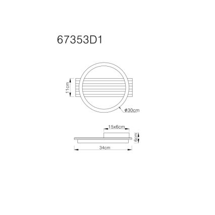 Globo - LED Stropné svietidlo LED/12W/230V 3000K 30x34 cm