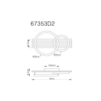 Globo - LED Stropné svietidlo LED/18W/230V 3000K 30x48 cm