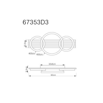 Globo - LED Stropné svietidlo LED/24W/230V 3000K 30x62 cm