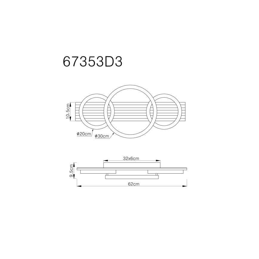 Globo - LED Stropné svietidlo LED/24W/230V 3000K 30x62 cm